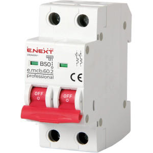 Модульний автоматичний вимикач e.mcb.pro.60.2.B 50 new, 2р, 50А, В, 6кА, new
