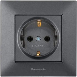 Розетка з з/к Panasonic Arkedia Slim, димч.