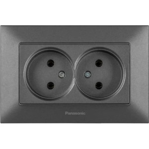 Розетка 2-на Panasonic Arkedia Slim, димч.