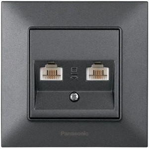 Розетка РС Рanasonic Arkedia Slim RJ45 CAT6e, димч.