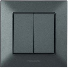 Вимикач 2кл. Panasonic Arkedia Slim, димч.
