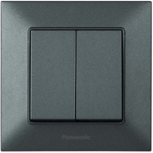 Вимикач 2кл. Panasonic Arkedia Slim, димч.