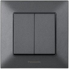 Вимикач 2кл.+підсв. Panasonic Arkedia Slim, димч.