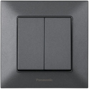 Вимикач 2кл.+підсв. Panasonic Arkedia Slim, димч.