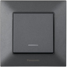 Вимикач 1кл.прохід.+підсв. Panasonic Arkedia Slim, димч.