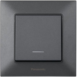 Вимикач 1кл.прохід.+підсв. Panasonic Arkedia Slim, димч.