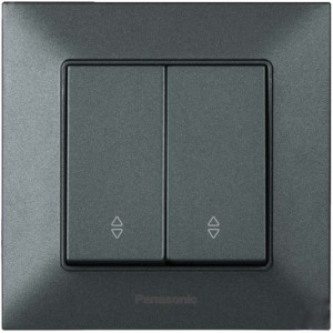 Вимикач 2кл.+прохід. Panasonic Arkedia Slim, димч.