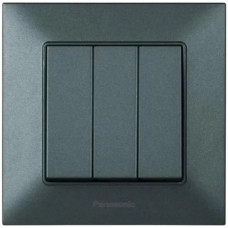 Вимикач 3кл. Panasonic Arkedia Slim, димч.