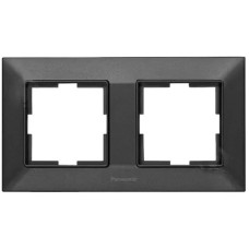 Рамка 2-на Panasonic Arkedia Slim, горизонтальна, димч.