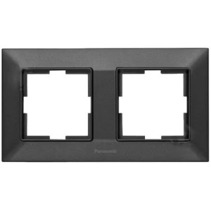Рамка 2-на Panasonic Arkedia Slim, горизонтальна, димч.