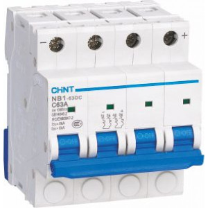 Модульний автоматичний вимикач NB1-63DC 4P C25A DC1000V 6KA