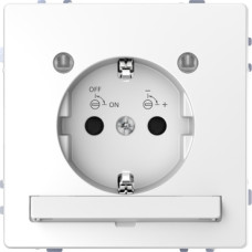 Розетка з заземляючим контактом і LED модулем, Білий лотос , Merten D-Life Schneider Electric  MTN2304-6035