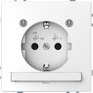 Розетка з заземляючим контактом і LED модулем, Білий лотос , Merten D-Life Schneider Electric  MTN2304-6035