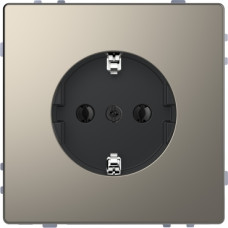 Розетка 16А з заземляючим контактом без шторок, Нікель Merten,   D-Life Schneider Electric  MTN2301-6050