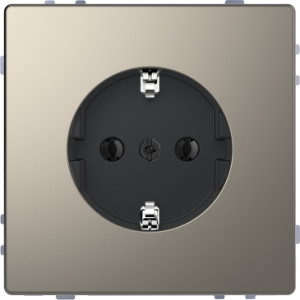 Розетка 16А з заземляючим контактом без шторок, Нікель Merten,   D-Life Schneider Electric  MTN2301-6050