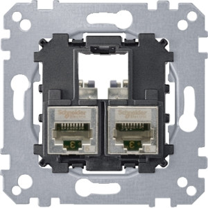 Механізм розетки  2-постовий RJ45 CAT5E UTP, Merten, Schneider Electric  MTN4575-0012