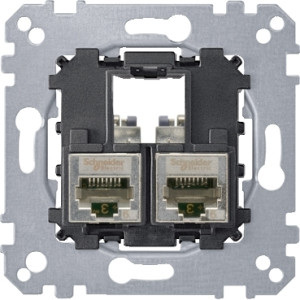 Механізм розетки RJ45 2-постовий Cat6A STP, Merten, Schneider Electric MTN4576-0022