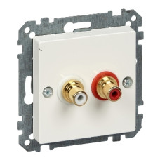 Механізм аудіорозетки, полярно-білий, System M Merten Schneider Electric MTN4350-0319