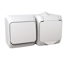 РОЗЕТКА З ЗАЗЕМЛЕННЯМ ТА З ВИМИКАЧЕМ SCHNEIDER ELECTRIC CEDAR PLUS, IP44, БІЛИЙ