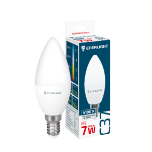 Лампа світлодіодна ENERLIGHT С37 7Вт 4100K E14