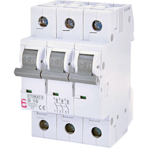Автоматичний вимикач ETIMAT 6 3p B 16А (6 kA)
