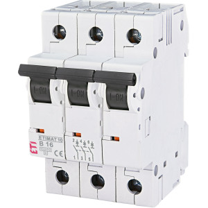 Автоматичний вимикач ETIMAT 10 3p B 16А (10 kA)