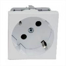 Розетка з з/к біла 45х45 мм.Серія Quadro ; QS 45х45 C_HB (Kopos)