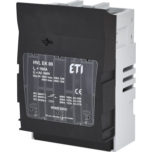 Роз'єднувач HVL EK 00 3P 160A (Клеми M8-M8)