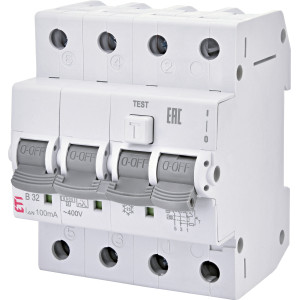 Диф. автоматичний вимикач KZS-4M 3p+N C 25/0,03 тип AC (6kA)