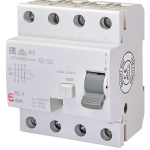 Реле диференційне (ПЗВ) EFI-4 80/0,1 тип AC (10kA)