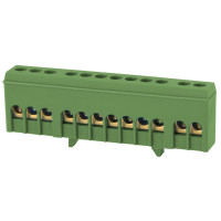 Шина нульова e.bsi.pro.1.12 на DIN-рейку в ізольованому корпусі зелена