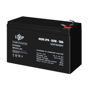 Тяговий свинцево-кислотний AGM акумулятор LP 6-DZM-7 Ah