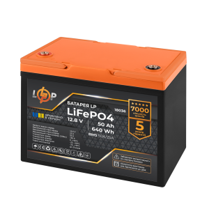 Акумулятор LP LiFePO4 для ДБЖ 12V (12,8V) - 50 Ah (640Wh) (BMS 50A/25A) пластик