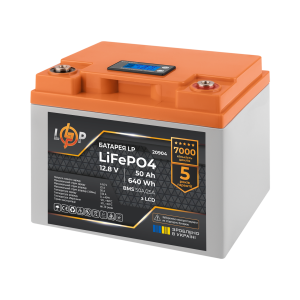 Акумулятор LP LiFePO4 LCD 12V (12,8V) - 50 Ah (640Wh) (BMS 50A/25A) пластик