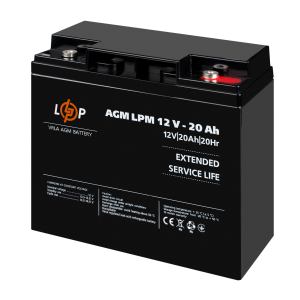 Акумулятор AGM LPM 12V-20 Ah під болт М5