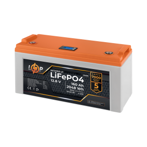 Акумулятор LP LiFePO4 12,8V - 160 Ah (2048Wh) (BMS 200A/100А) пластик LCD Smart BT