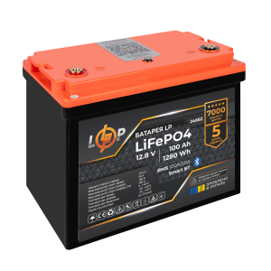 Акумулятор LP LiFePO4 12,8V - 100 Ah (1280Wh) (BMS 100A/50А) пластик Smart BT
