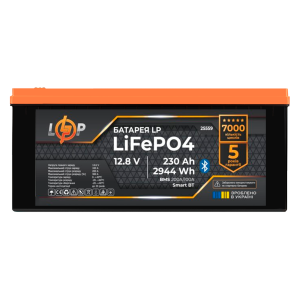 Акумулятор LP LiFePO4 12,8V - 230 Ah (2944Wh) (BMS 200A/100А) пластик Smart BT
