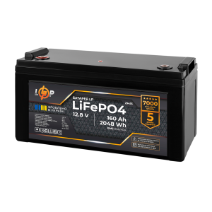 Акумулятор LP LiFePO4 12,8V - 160 Ah (2048Wh) (BMS 80A/40А) пластик для ДБЖ