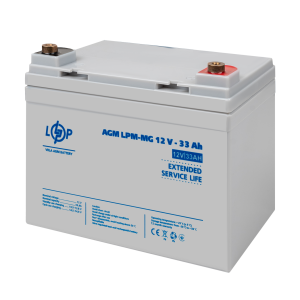 Акумулятор мультигелевий LPM-MG 12V - 33 Ah + праворуч