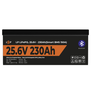 Акумулятор LP LiFePO4 25,6V - 230 Ah (5888Wh) (Smart BMS 150А) з BT пластик