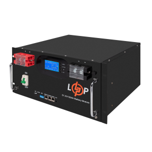 Акумулятор LP LiFePO4 51,2V - 120 Ah 6000Wh (Smart BMS 100A) с LCD RM AB RS485/CAN