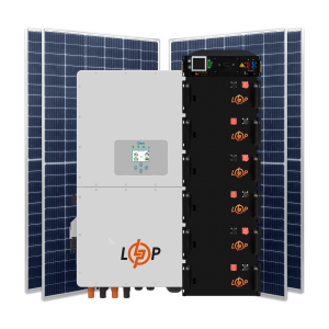 Гібридна станція 30 кВт (3ф.) з LiFePO4 на 30 кВт (двосторонні панелі)