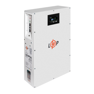 Акумулятор LP LiFePO4 51,2V - 100 Ah (5120Wh) (BMS 100A/50А) метал LCD Smart RS485/CAN JK настінний