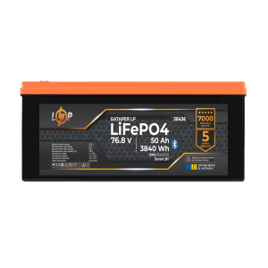 Акумулятор LP LiFePO4 76,8V - 50 Ah (3840Wh) (BMS 80A/50А) пластик Smart BT