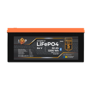 Акумулятор LP LiFePO4 64V - 50 Ah (3840Wh) (BMS 80A/50А) пластик Smart BT