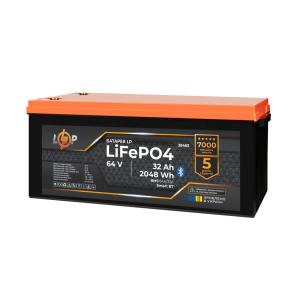 Акумулятор LP LiFePO4 64V - 32 Ah (2048Wh) (BMS 64A/32А) пластик Smart BT