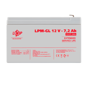 Акумулятор гелевий LPM-GL 12V - 7.2 Ah