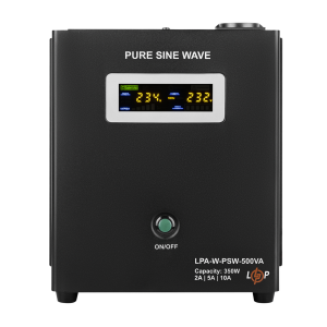 ДБЖ з правильною синусоїдою 12V LPA-W-PSW-500VA(350Вт) 2A/5A/10A