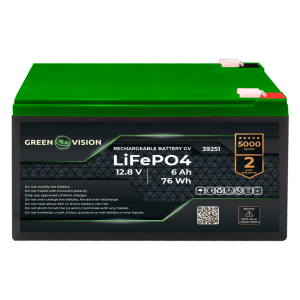 Акумулятор GV LiFePO4 12,8V - 6Ah (76Wh)